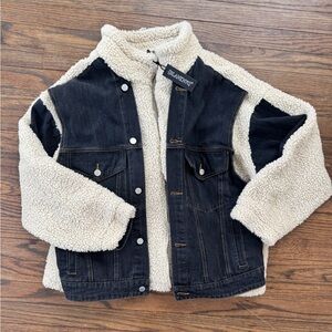 Blank NYC Black and Cream Jean Jacket